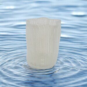 Zanfirico Murano Latticino Glass Toothpick Holde